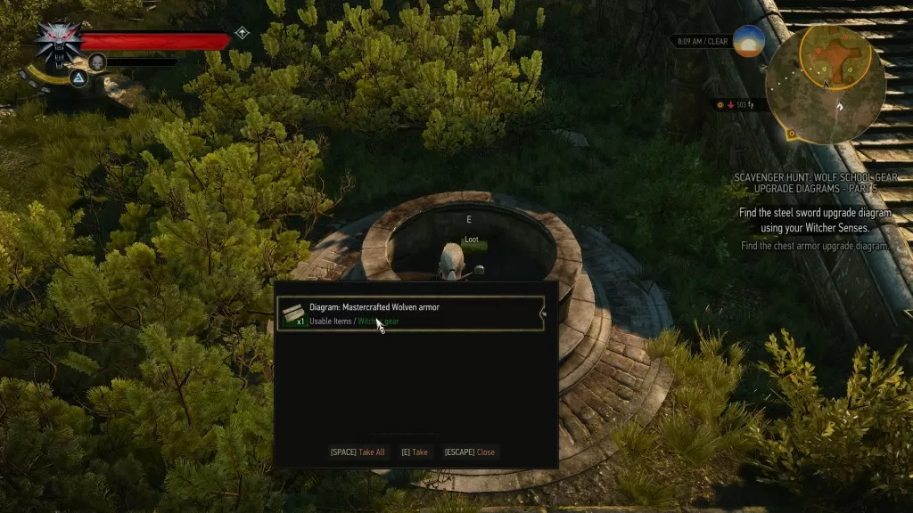 Witcher 3 Mastercrafted Wolf Armor Diagram Location