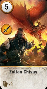 Witcher 3 Zoltan Chivay Ballad Heroes Gwent Card