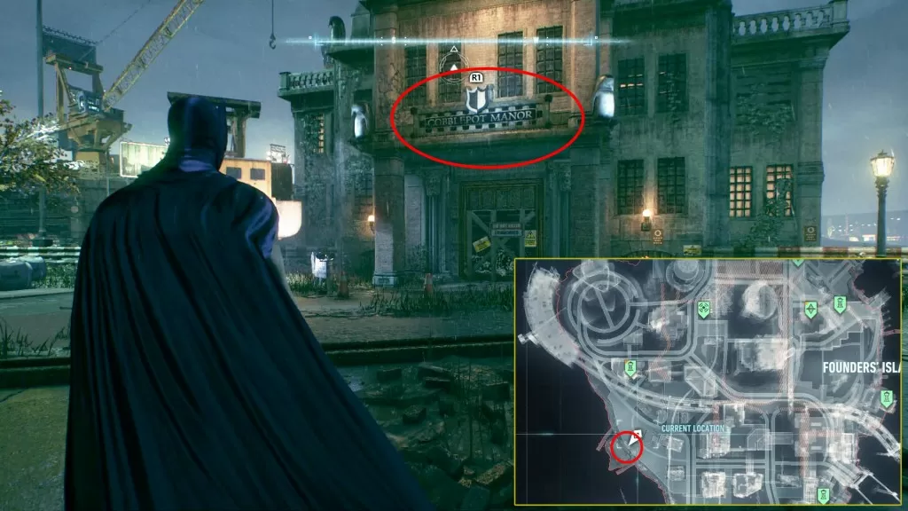 arkham knight founders island riddle penguin