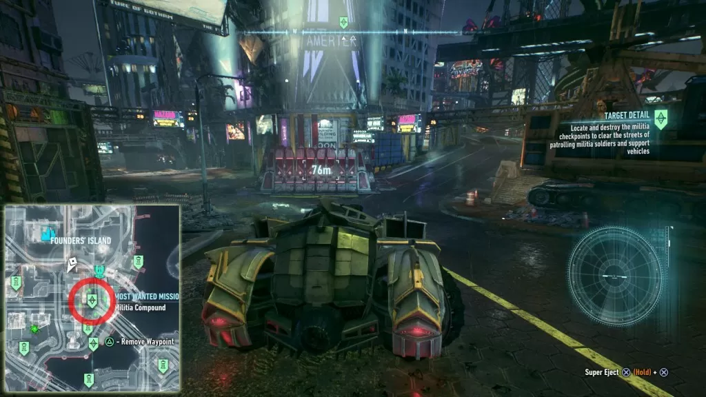 Seventh Militia Checkpoint in Founders' Island Batman Arkham Knight