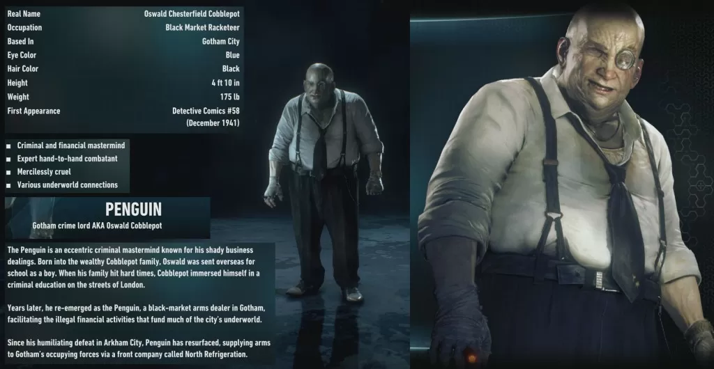 Batman Arkham Knight Penguin Info and Bios