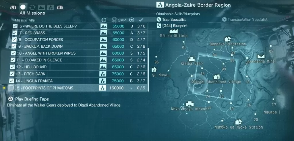 MGS The Phantom Pain Footprints of Phantoms