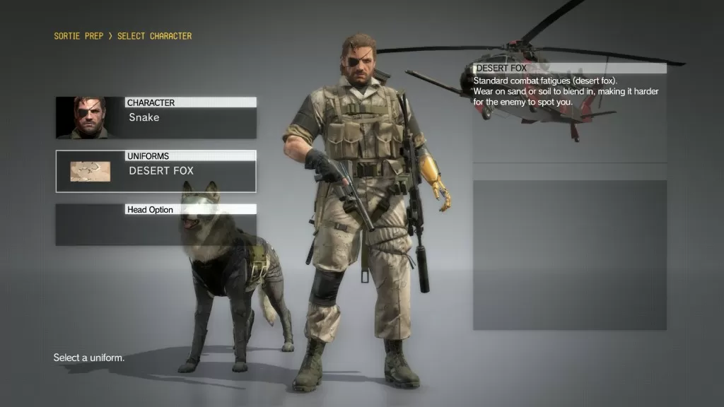 mgs5 phantom pain desert fox costume