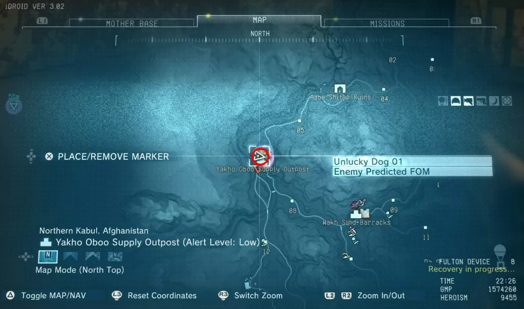 mgs5 phantom pain un-arc blueprint location