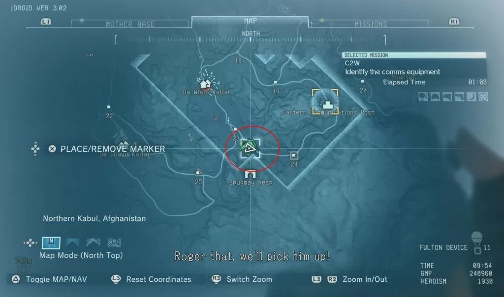 mgsv d dog location map