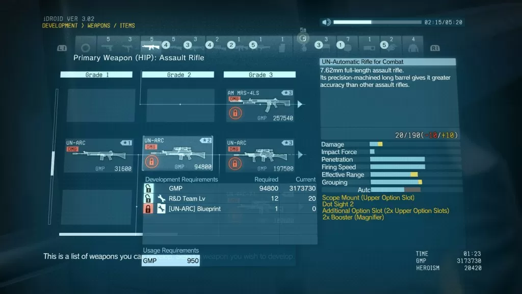 mgsv weapons un arc