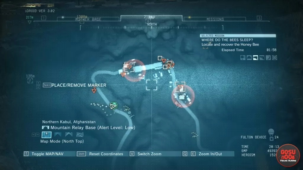 Extracted 2 snipers map location at the Mountain Relay Base