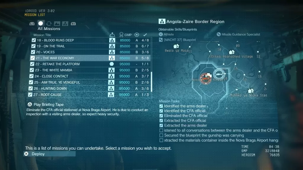 MGS 5 The Phantom Pain The War Economy Walkthrough