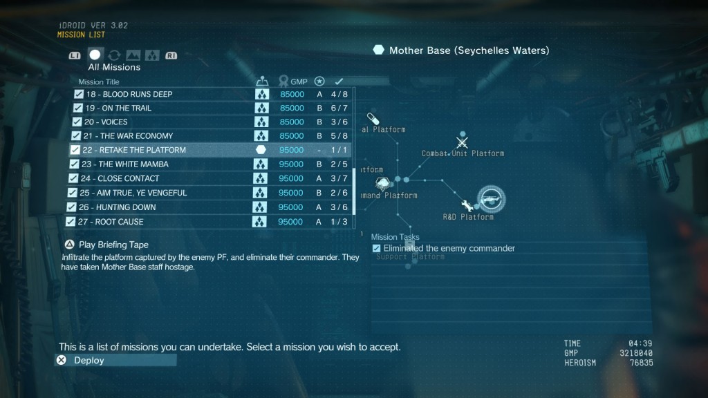 Metal Gear Solid 5 TPP Retake the Platform Mission Walkthrough