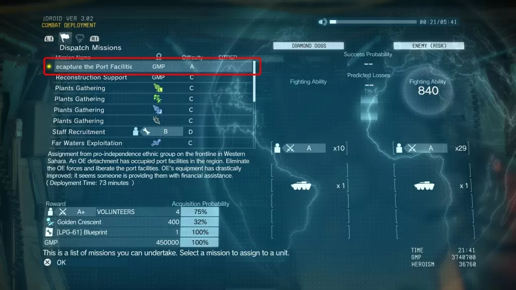 mgs5 lpg-61 blueprint location