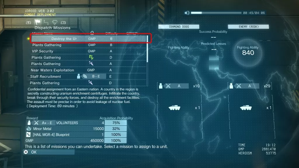 mgs5 phantom pain hail mgr-4 blueprint location