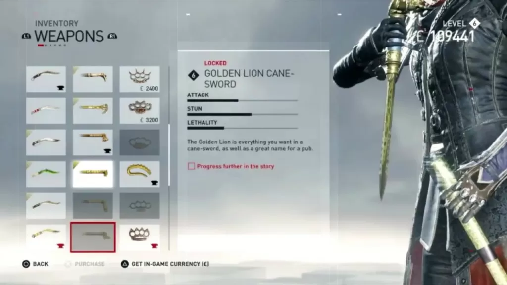 golden lion cane sword