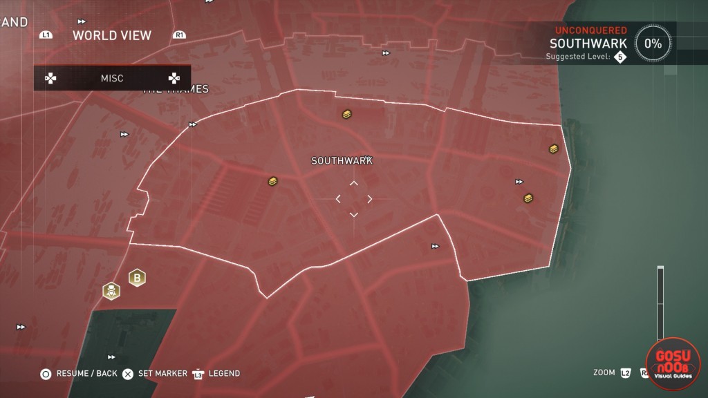southwark locked chest locations map