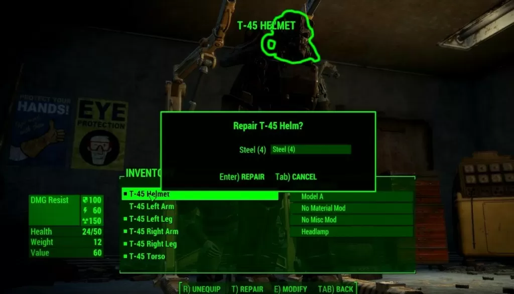 How to repair Power Armor