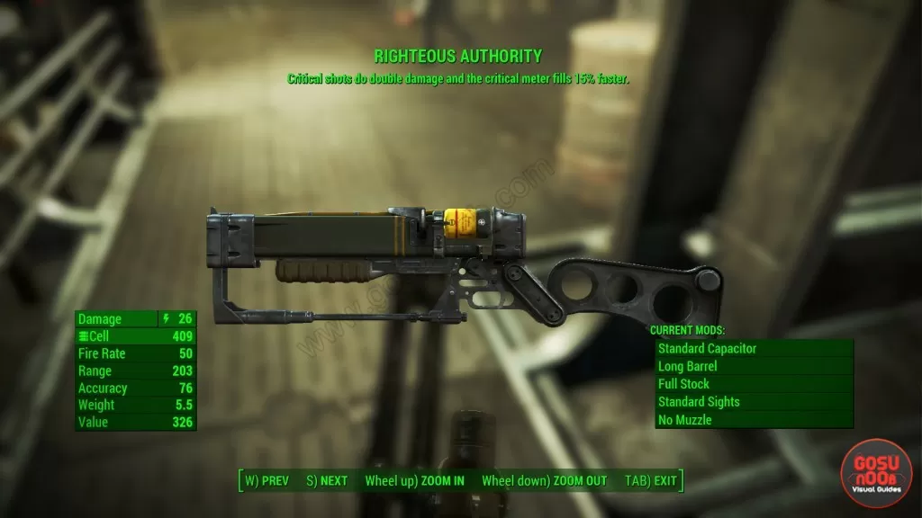 righteous authority unique laser rifle fo4