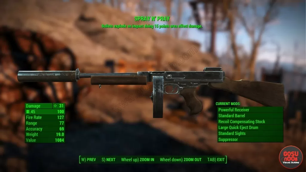 spray n pray machine gun fallout 4