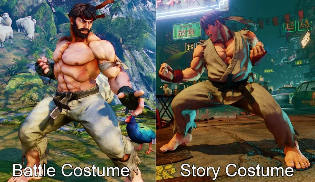 ryu alternate costumes sfv