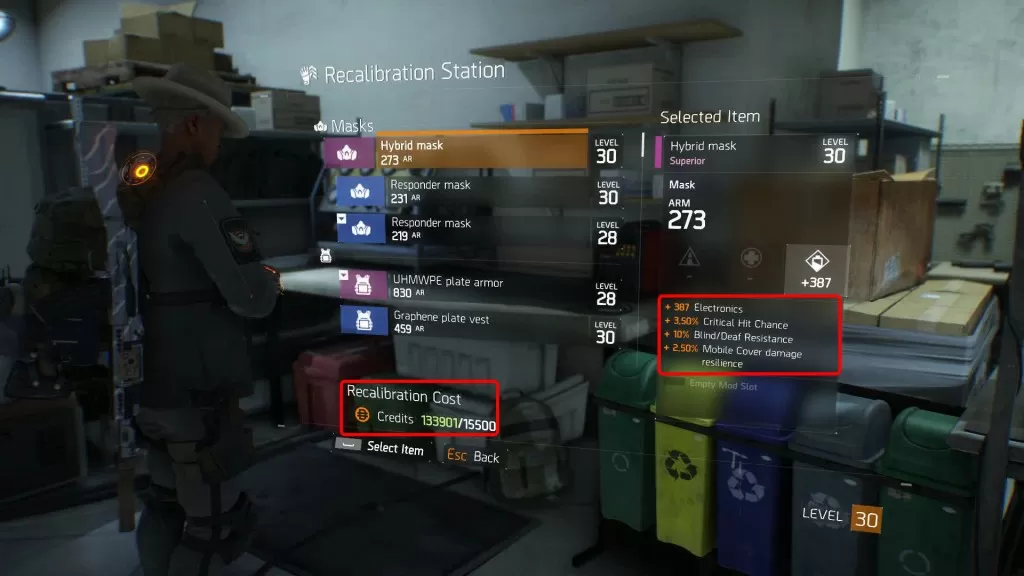 how to change your gear stats in division