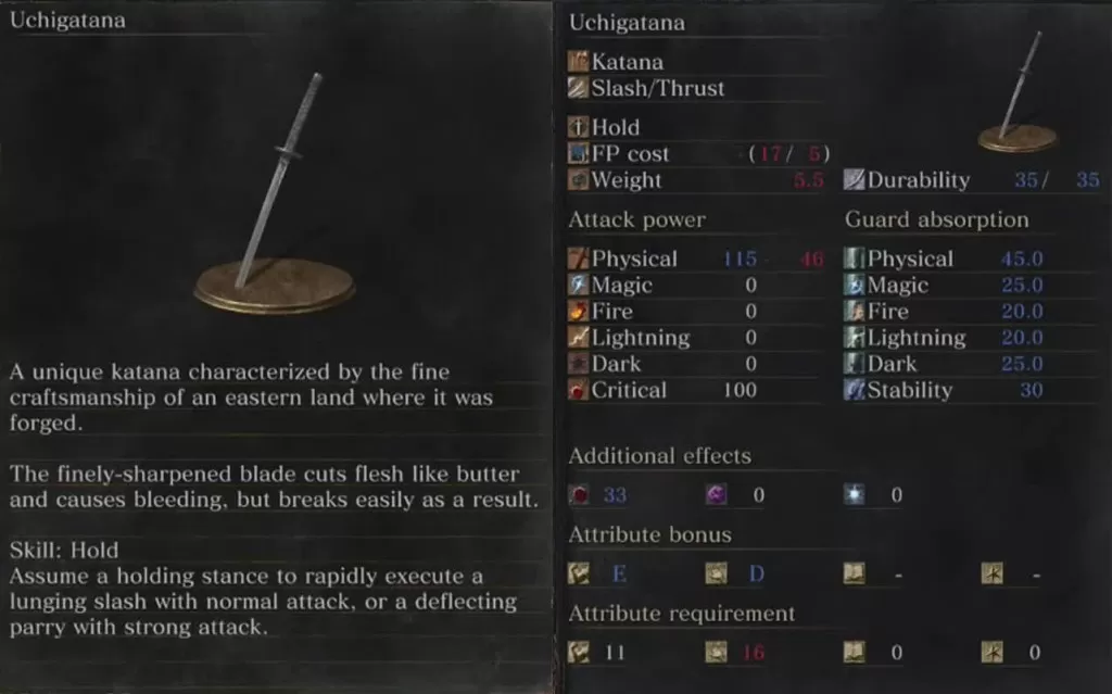 uchigatana weapon stats dark souls 3