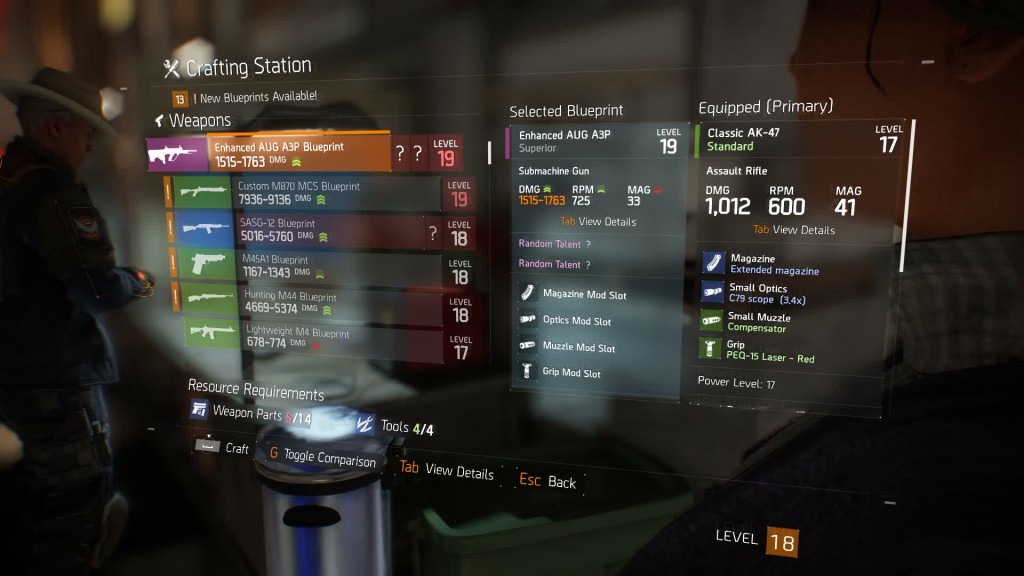 weapon gear blueprints side missions