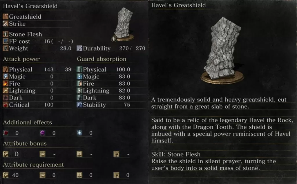 Havel's Greatshield Dragon Souls 3