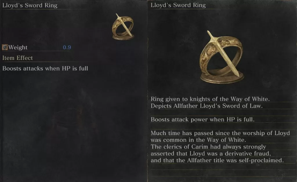 Lloyd's Sword Ring Dark Souls 3