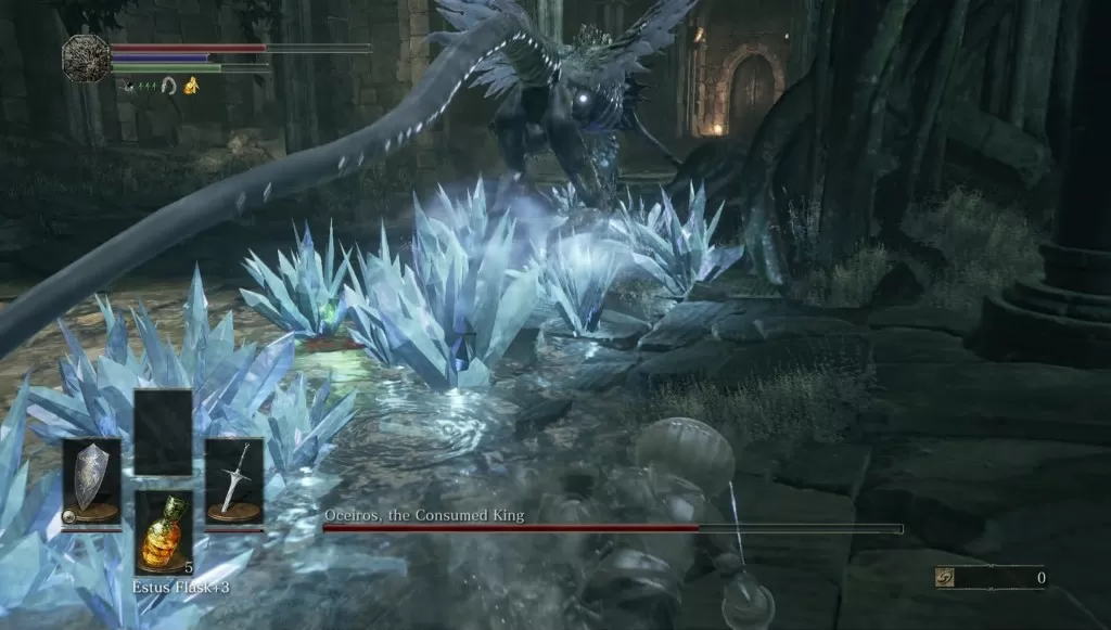 Oceiros Frost Crystal Fly Over Attack Dark Souls 3