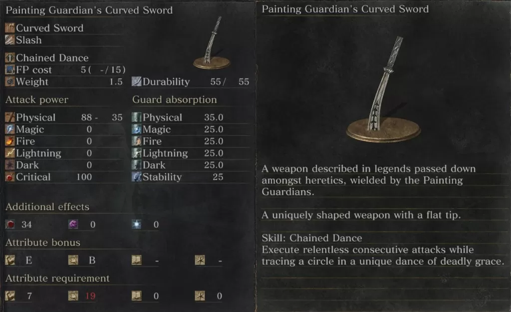 Painting Guardian's Curved Sword Dark Souls 3