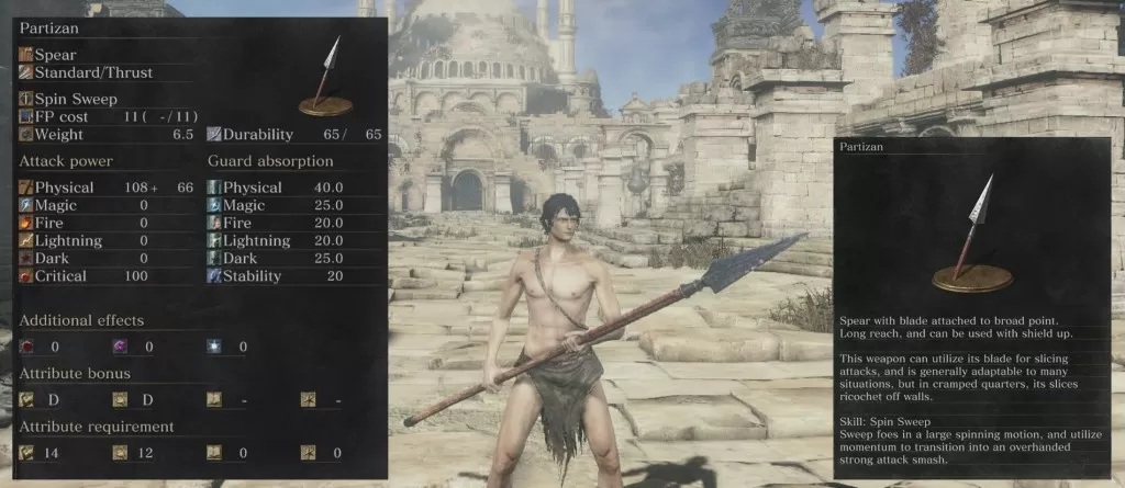 Partizan Spear Weapon Dark Souls 3