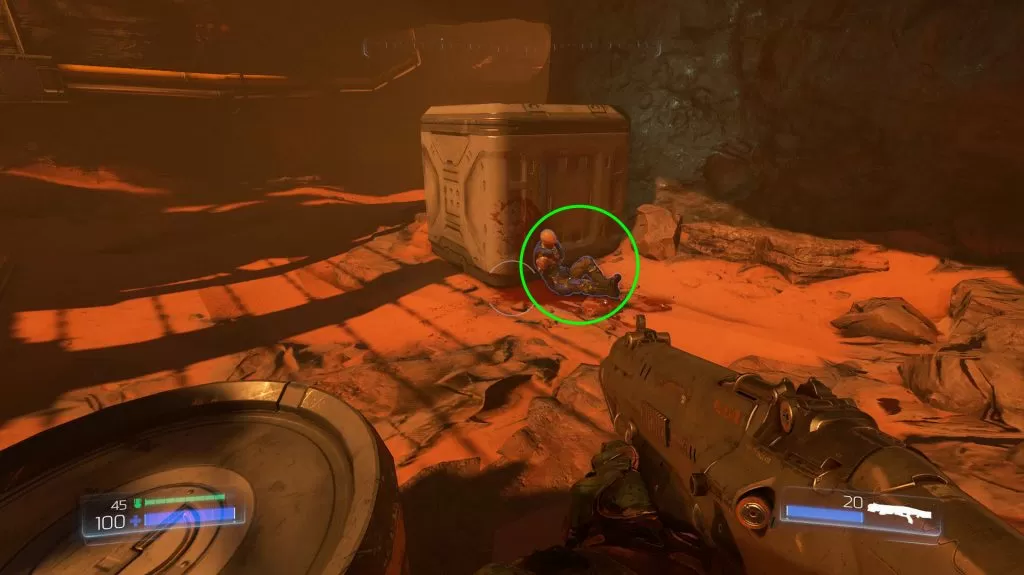 doom mission 1 blue keycard location