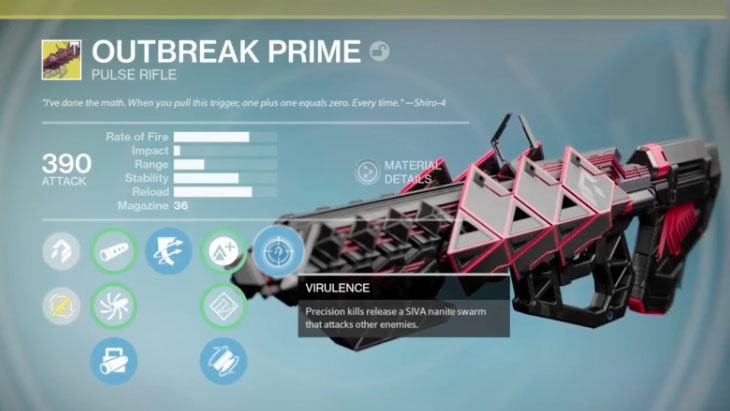 outbreak prime exotic pulse rifle destiny rise of iron