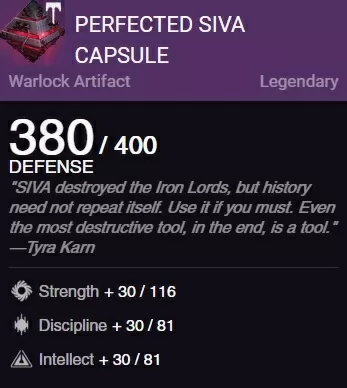 perfected siva capsule artifact