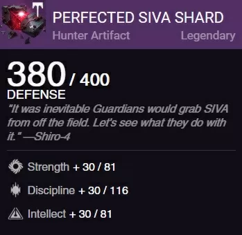 perfected siva shard artifact