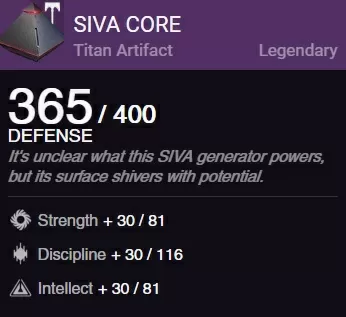 siva core titan artifact