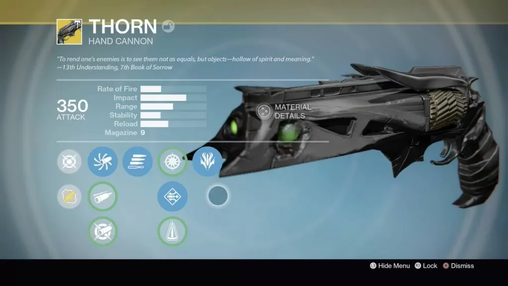 thorn exotic handcannon destiny rise of iron