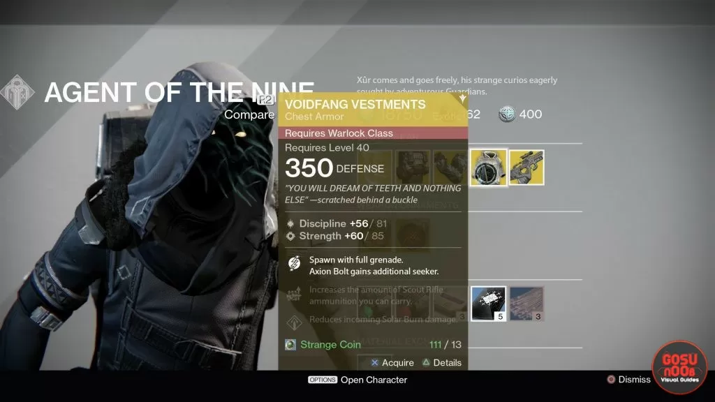 voidfang vestments xur inventory