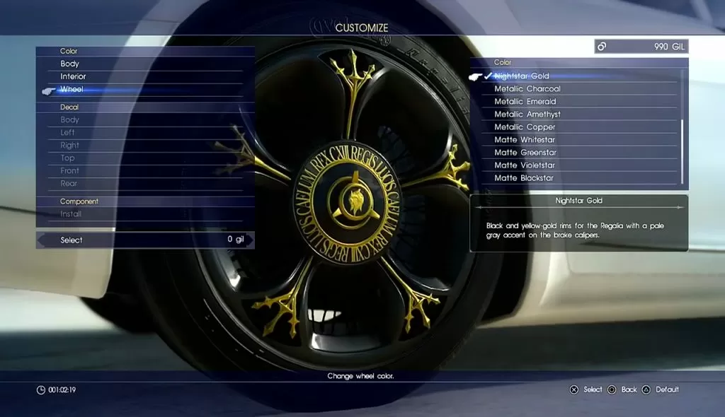 ffxv regalia customization