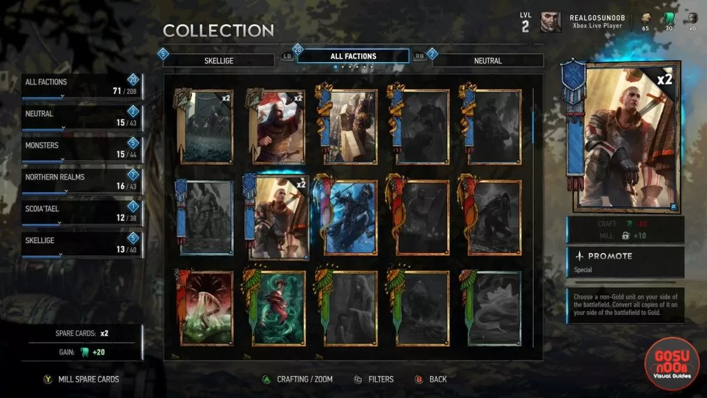 gwent card crafting