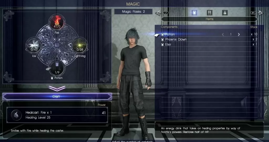 Crafting Magic Spell FFXV