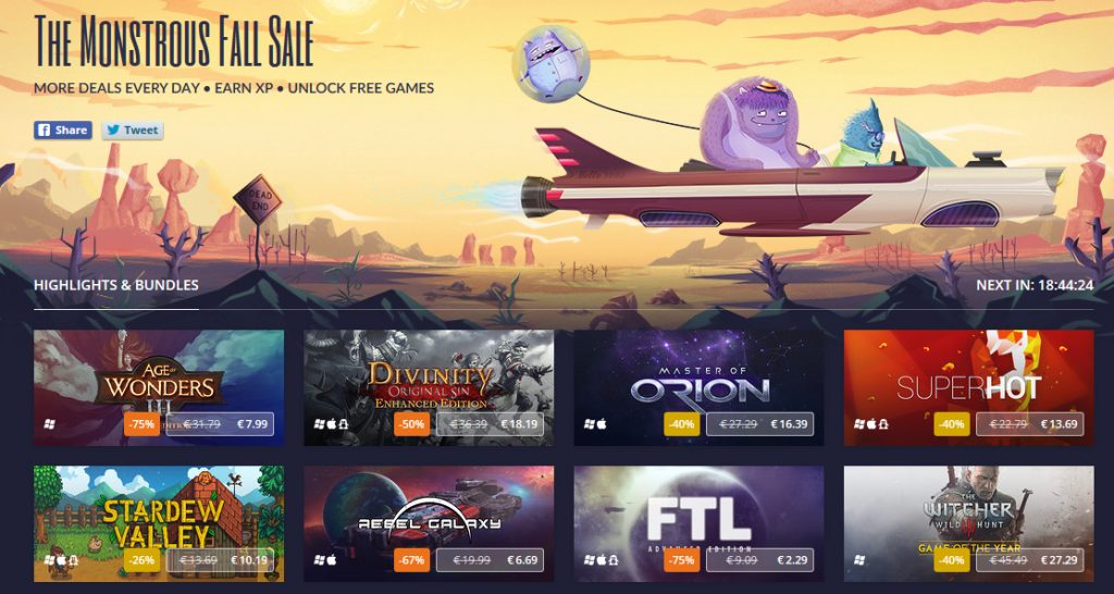 GOG.com's Monstrous Fall Sale Discounts