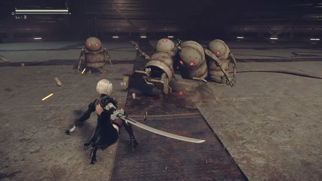 nier automata demo screenshot fight