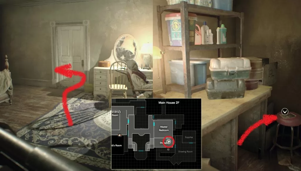 Location of Cage Treasure Photo RE 7 Biohazard