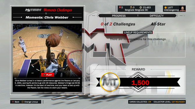 NBA 2K17 New Moments Challenge Chris Webber