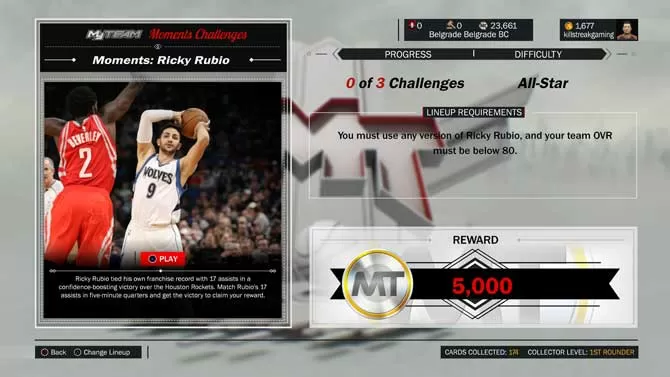 New Moments Challenge Ricky Rubio