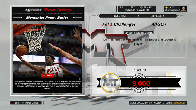 New Moments Challenge in NBA 2k17 Jimmy Butler