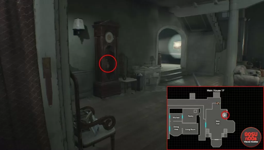 white dog's head location re7