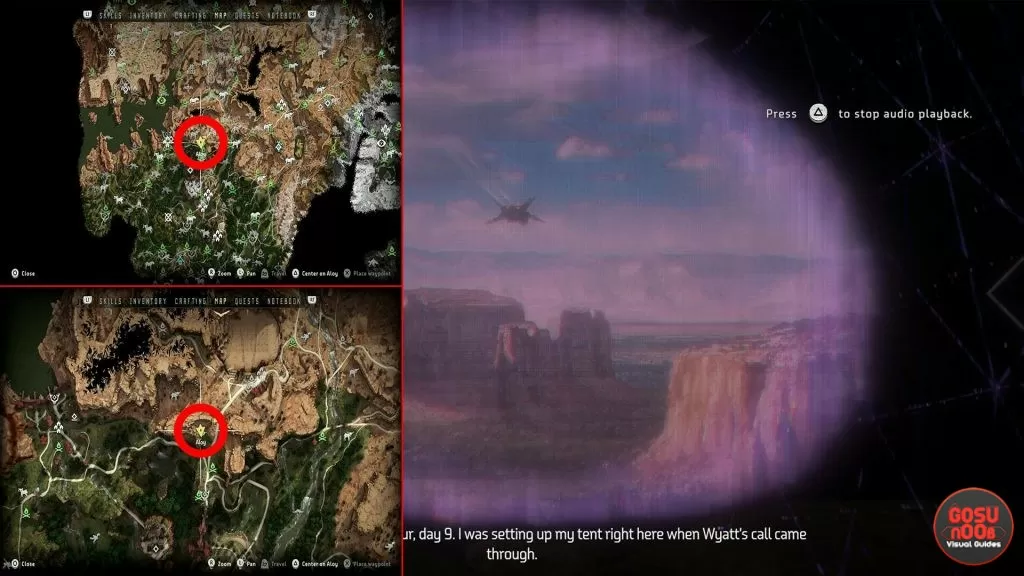 Locations of Horizon Zero Dawn Vantage Points Eagles Canyon