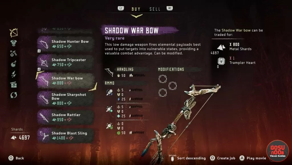 horizon zero dawn shadow war bow