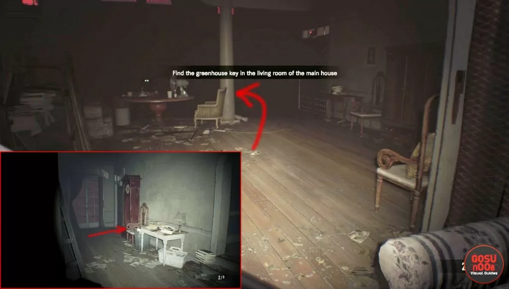 re7 greenhouse key location