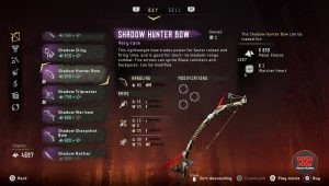 shadow hunter bow horizon zero dawn